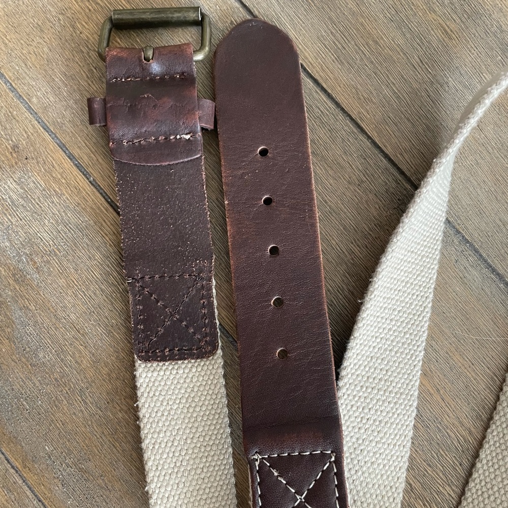 Never used leather + tweed belt.